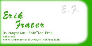 erik frater business card